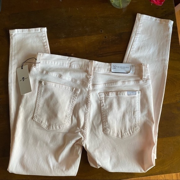 NWT 7FAM High Waist Ankle Super Skinny in Pink Sunrise - Picture 7 of 12